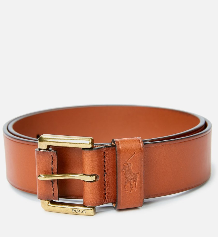 Men Polo Ralph Lauren Belts | Polo Ralph Lauren Men'S Dress Keeper Belt - Tan