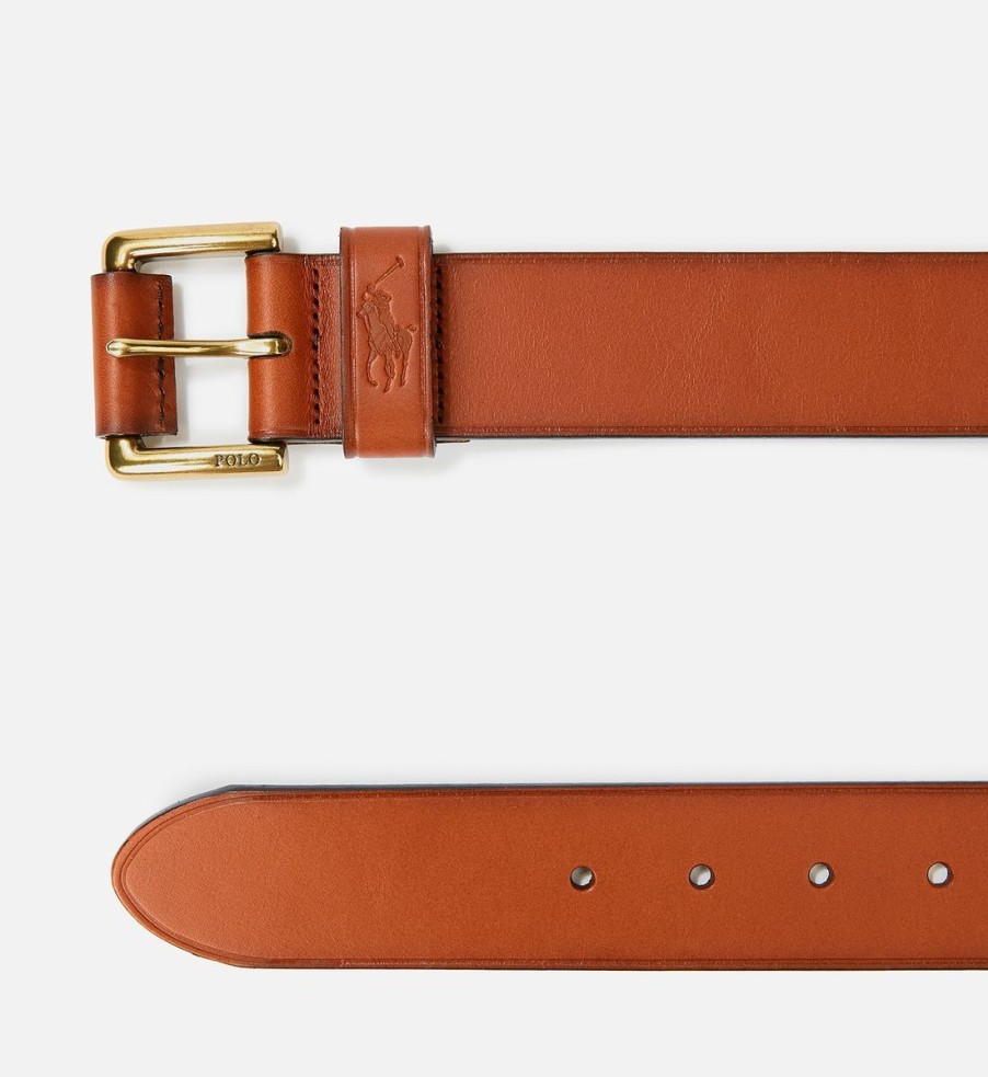 Men Polo Ralph Lauren Belts | Polo Ralph Lauren Men'S Dress Keeper Belt - Tan