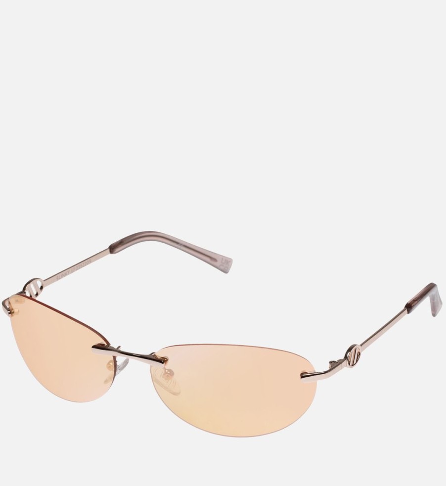 Women Le Specs Sunglasses | Le Specs Slinky Metal Oval-Frame Sunglasses