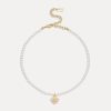 Women Coach Jewellery | Coach C Heart Gold-Plated Faux Pearl Choker Necklace