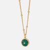 Women Daisy London Jewellery | Daisy London Aventurine 18-Karat Gold-Plated Sterling Silver Necklace