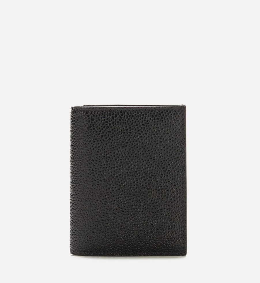 Men Thom Browne Wallets | Thom Browne Men'S Double Card Holder - Black