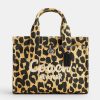 Women Coach Bags | Coach Cargo Tote 26 Leopard Print Cotton Canvas Bag