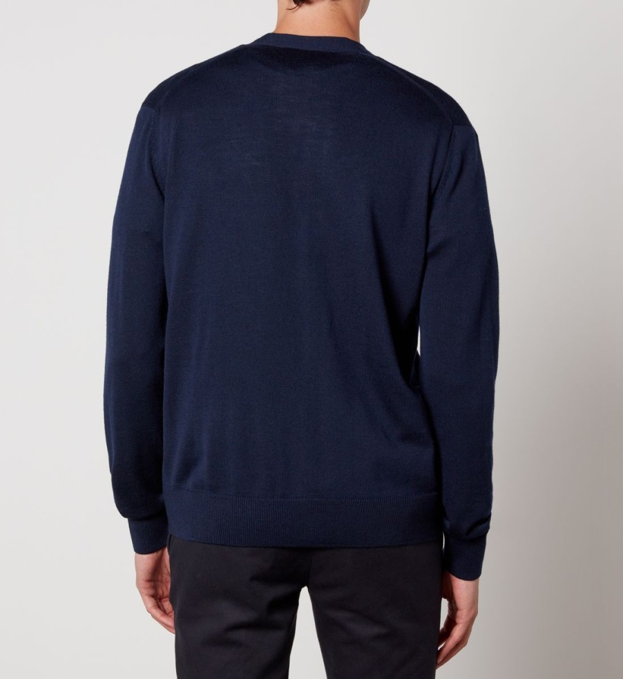 Men Maison Kitsuné Cardigans | Maison Kitsune Fox Head Wool Cardigan