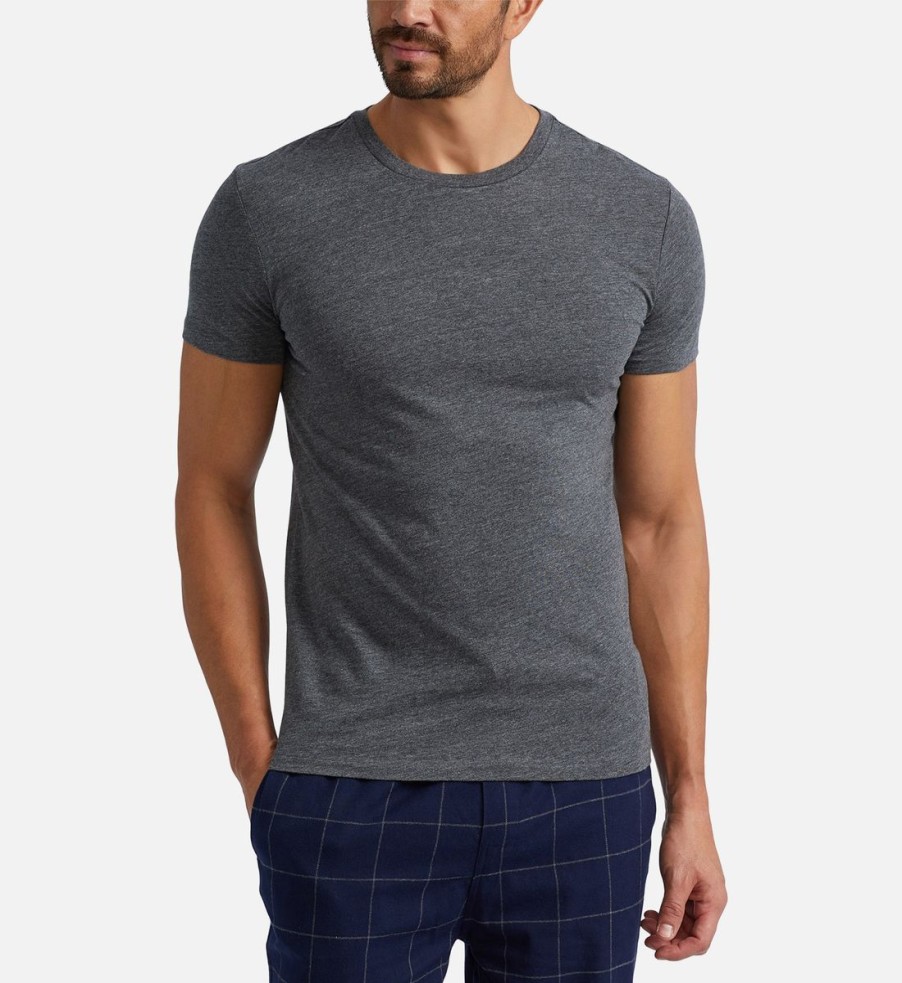 Men Polo Ralph Lauren T-Shirts | Polo Ralph Lauren Men'S 3 Pack Crewneck T-Shirts - Andover Heather/Lt Sp Grey/Charcoal Grey