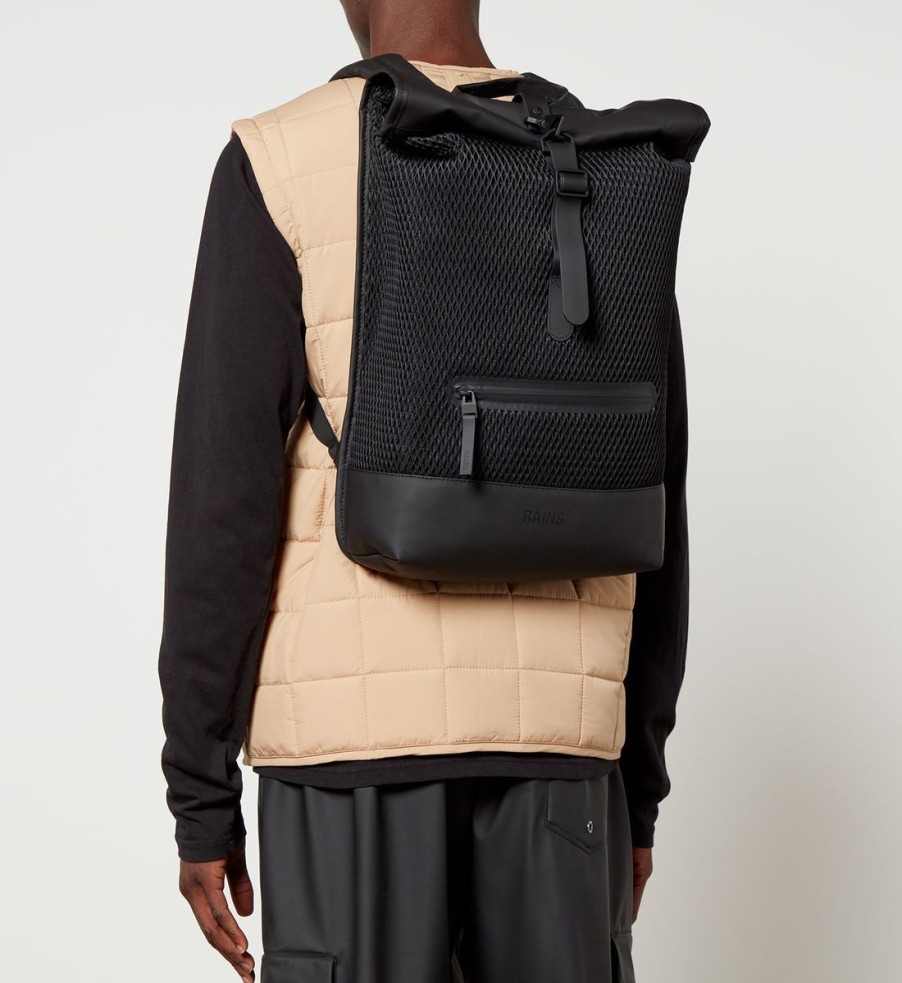 Men Rains Bags | Rains Rolltop Mesh And Matte Shell Rucksack