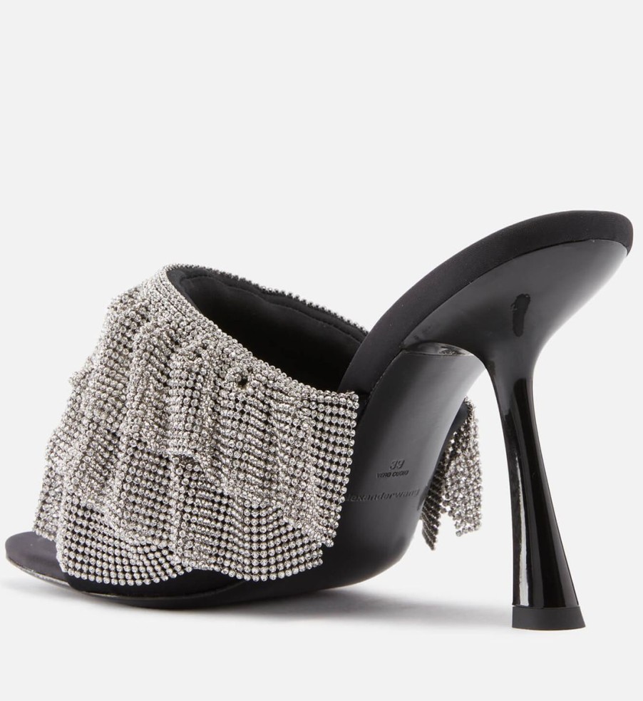 Women Alexander Wang Heels | Alexander Wang Nala 105 Crystal-Embellished Nylon Heeled Mules