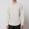 Men NN.07 Shirts | Nn.07 Quinsy Striped Cotton-Canvas Shirt