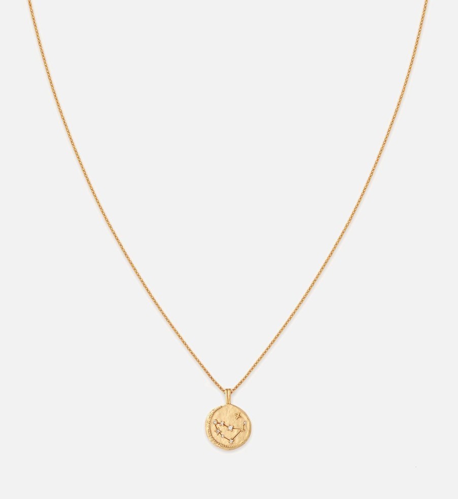 Women Astrid & Miyu Jewellery | Astrid & Miyu Capricorn Zodiac 18-Karat Gold-Plated Recycled Sterling Silver Necklace