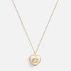 Women Coach Jewellery | Coach Heart Boxed Gold-Tone Pendant Necklace