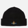 Men Vivienne Westwood Hats | Vivienne Westwood Logo Ribbed Wool Beanie