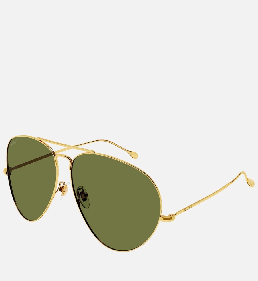 Men Gucci Sunglasses | Gucci Metal Aviator-Style Sunglasses