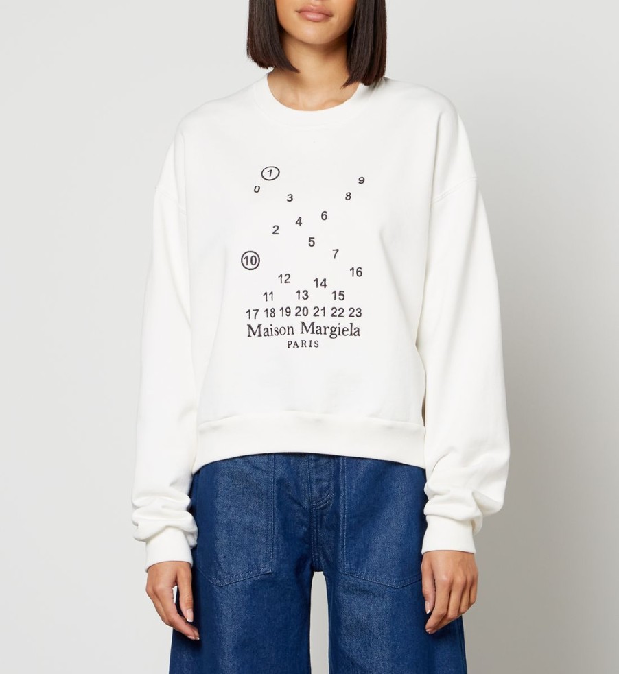 Women Maison Margiela Sweatshirts | Maison Margiela Numbers Cotton-Jersey Sweatshirt