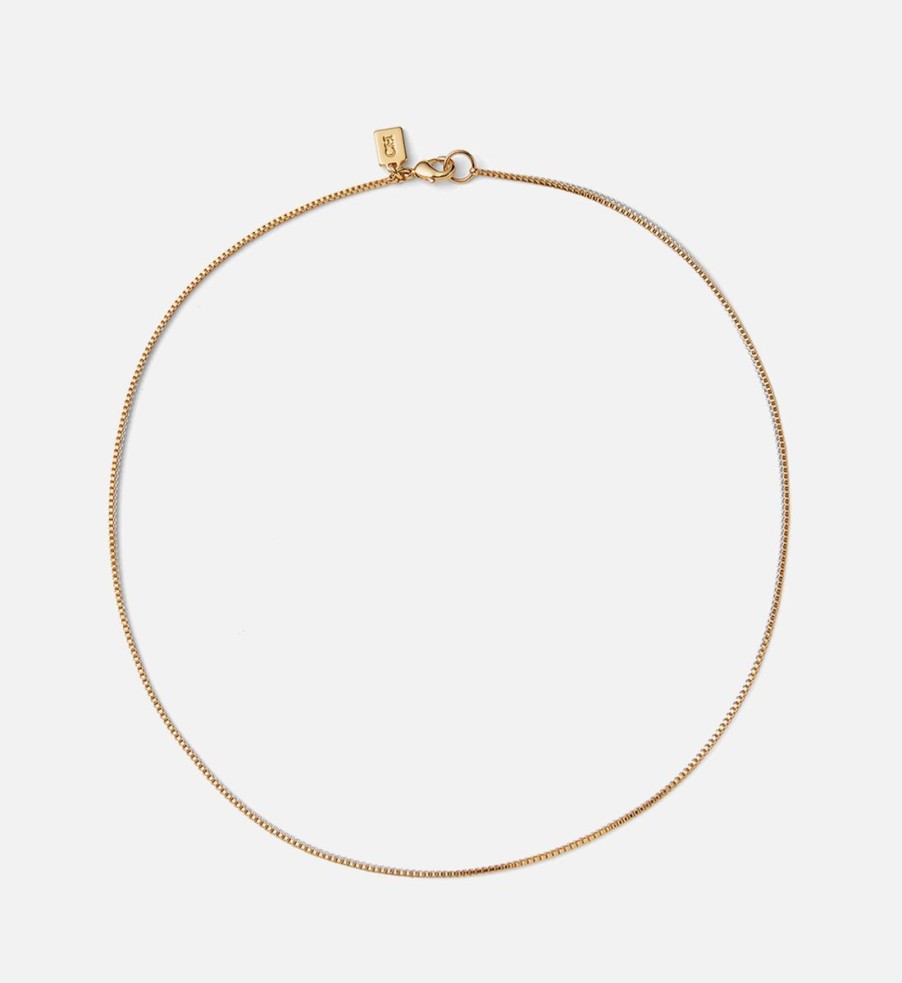 Women Crystal Haze Jewellery | Crystal Haze Women'S Box Chain - 40Cm - Gold