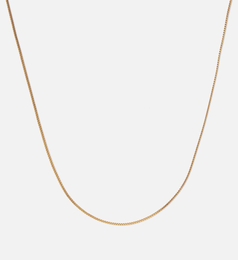 Women Crystal Haze Jewellery | Crystal Haze Women'S Box Chain - 40Cm - Gold