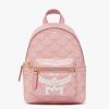 Women MCM Bags | Mcm Stark Coated Canvas Backapck - Silver Pink