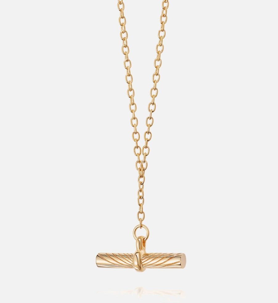 Women Daisy London Jewellery | Daisy London Estee Lalonde 18-Karat Gold-Plated T-Bar Necklace