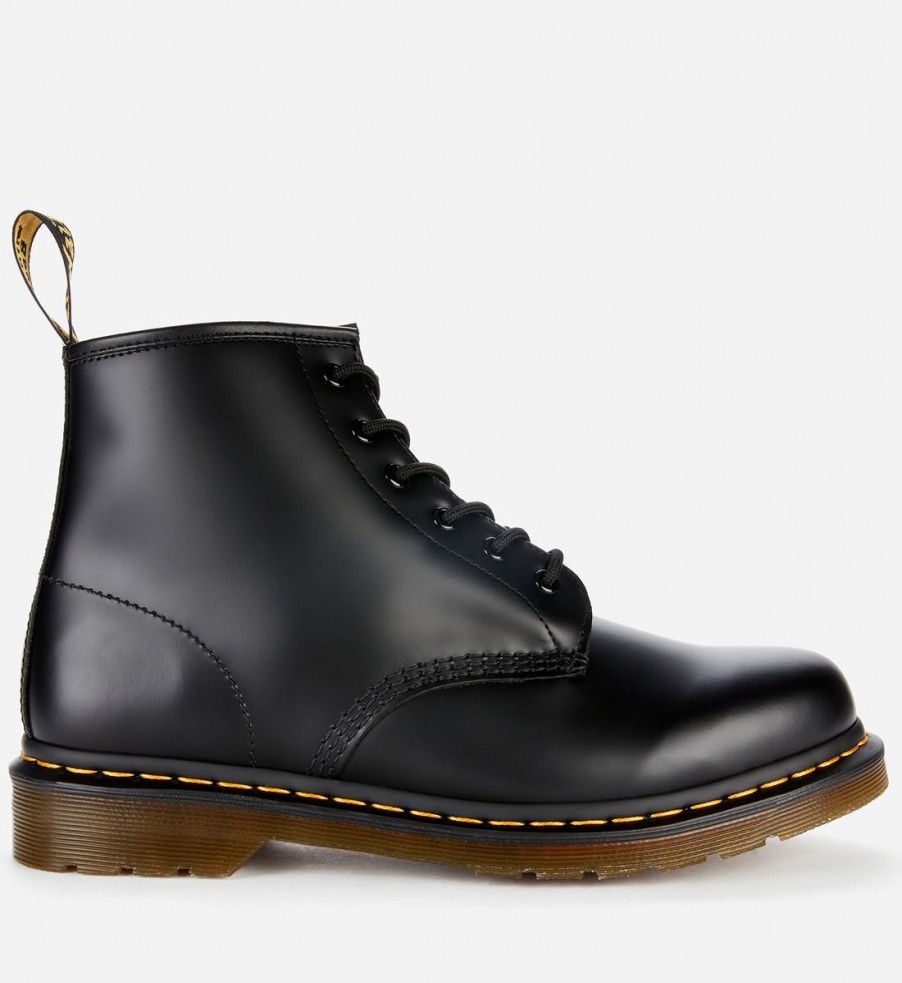 Men Dr. Martens Boots | Dr. Martens 101 Smooth Leather 6-Eye Boots - Black