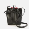 Women Mansur Gavriel Bags | Mansur Gavriel Women'S Mini Mini Saffiano Bucket Bag - Black/Flamma