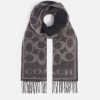 Women Coach Scarves | Coach Eve Signature C Reversible Muffler Cashmere-Jacquard Scarf