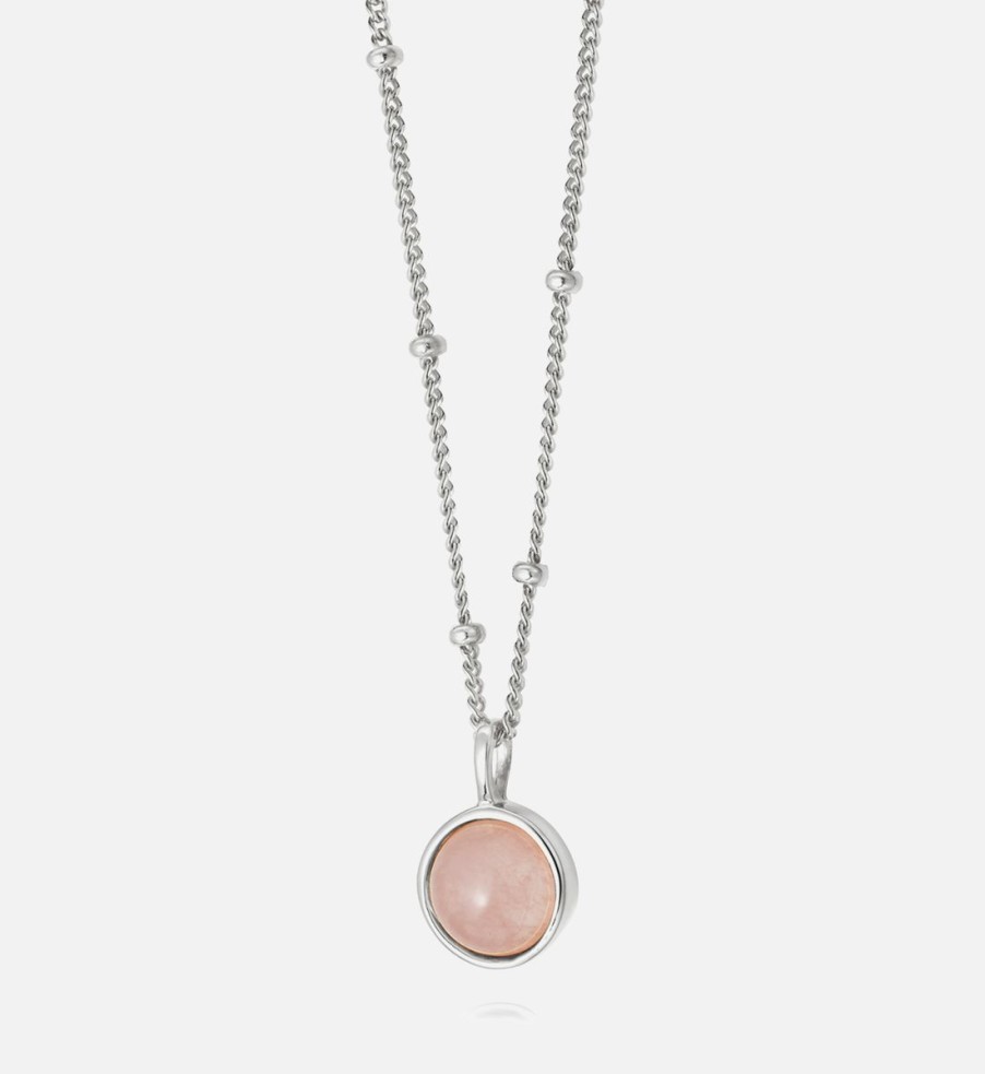 Women Daisy London Jewellery | Daisy London Rose Quartz Sterling Silver Necklace