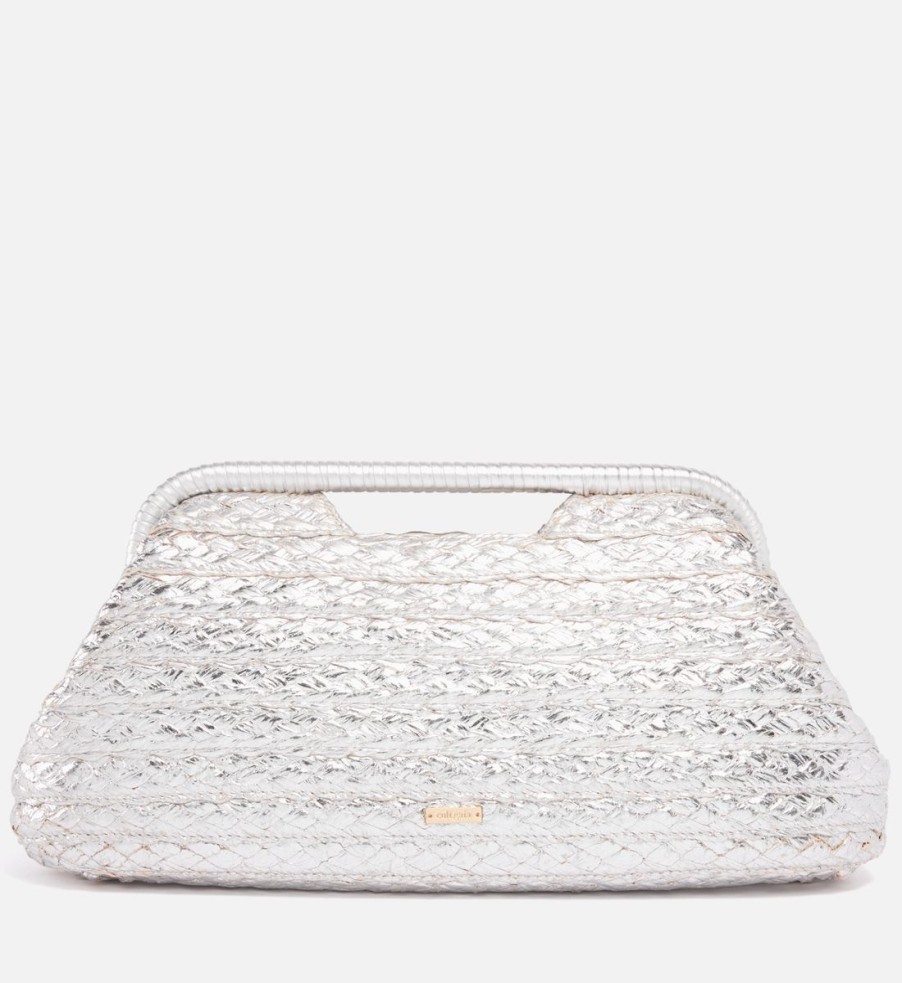 Women Cult Gaia Bags | Cult Gaia Aurora Large Metallic Coated-Raffia Clutch Bag