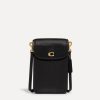 Men Coach Tech Accessories | Coach Polished C Phone Leather Crossbody Bag