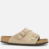 Men Birkenstock Sandals & Slides | Birkenstock Men'S Zurich Sfb Suede Slide Sandals - Taupe