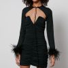 Women De La Vali Dresses | De La Vali Mame Feather-Trimmed Chiffon Mini Dress