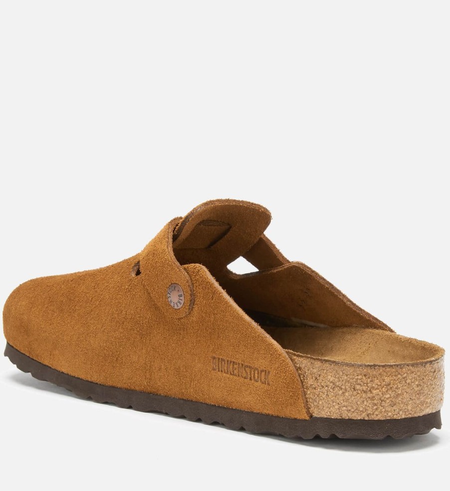 Men Birkenstock Shoes | Birkenstock Men'S Boston Suede Mules - Mink