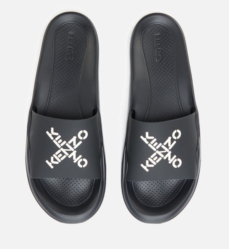 Men KENZO Sandals & Slides | Kenzo Men'S Kenzo Sport Slide Sandals - Black