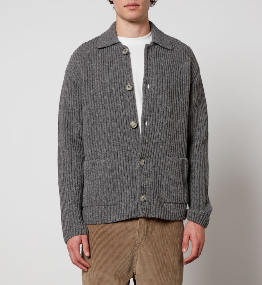 Men Ami Cardigans | Ami Ribbed Wool Cardigan