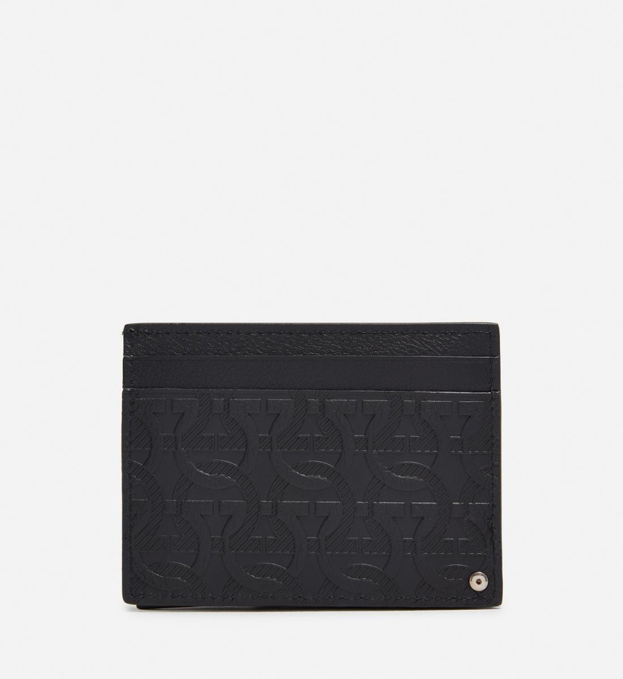 Men Salvatore Ferragamo Wallets | Salvatore Ferragamo Embossed Leather Cardholder