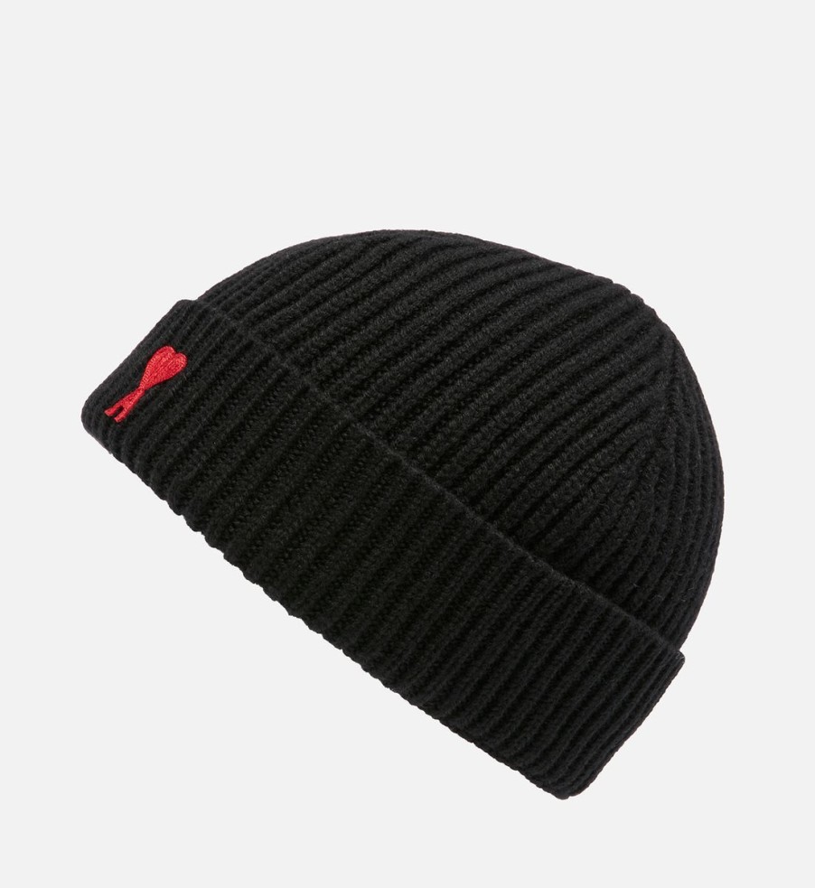 Women Ami Hats | Ami De Coeur Ribbed Wool Beanie