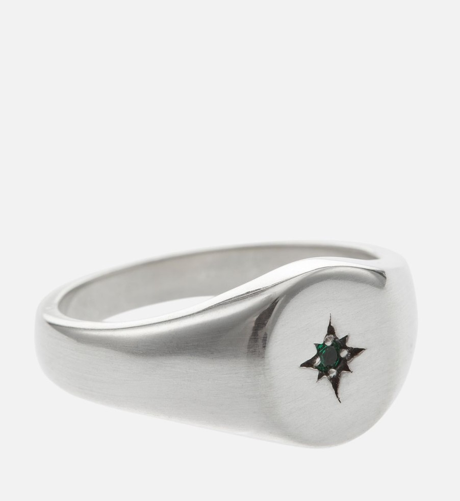 Men Serge Denimes Jewellery | Serge Denimes Envy Sterling Silver Signet Ring