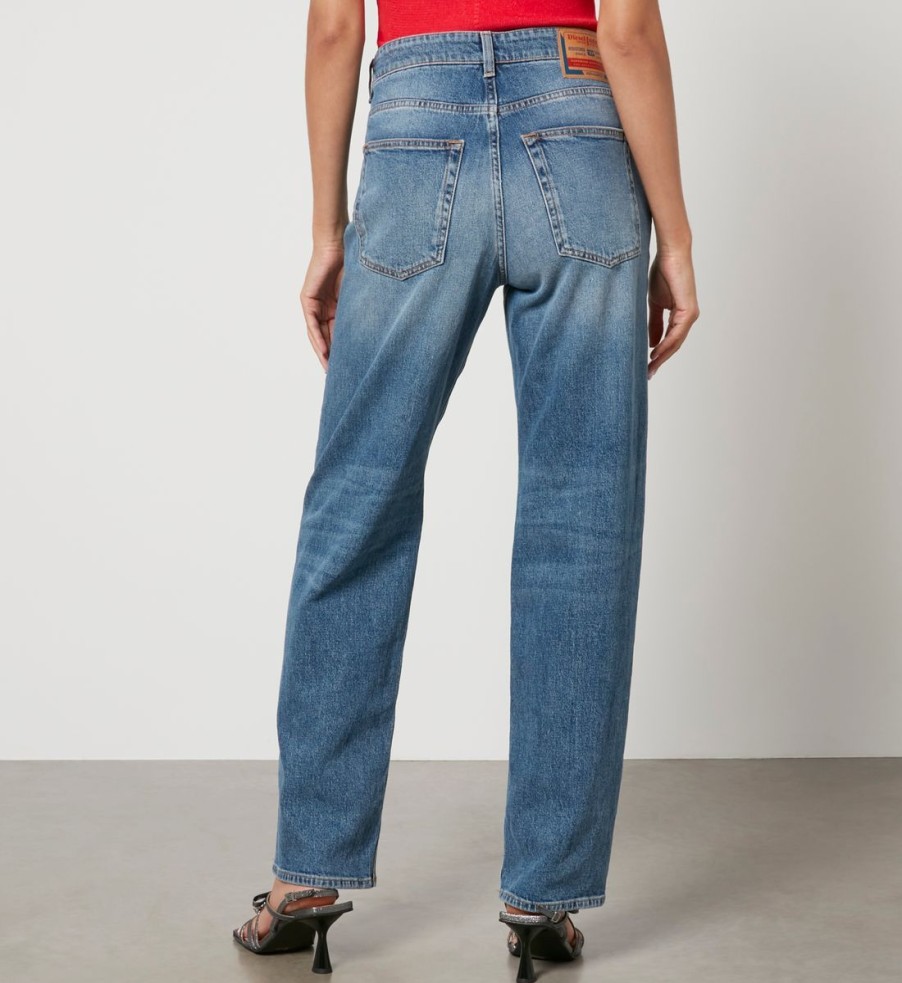 Women Diesel Trousers | Diesel D-Ark-Fsc Denim Straight-Leg Jeans