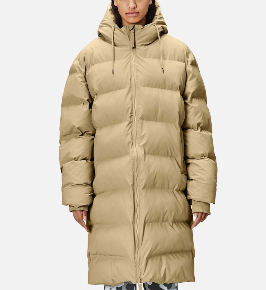 Women Rains Jackets | Rains Alta Long Coated-Shell Puffer Jacket