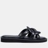 Women Coach Sandals & Slides | Coach Women'S Georgie Leather Slide Sandals - Black