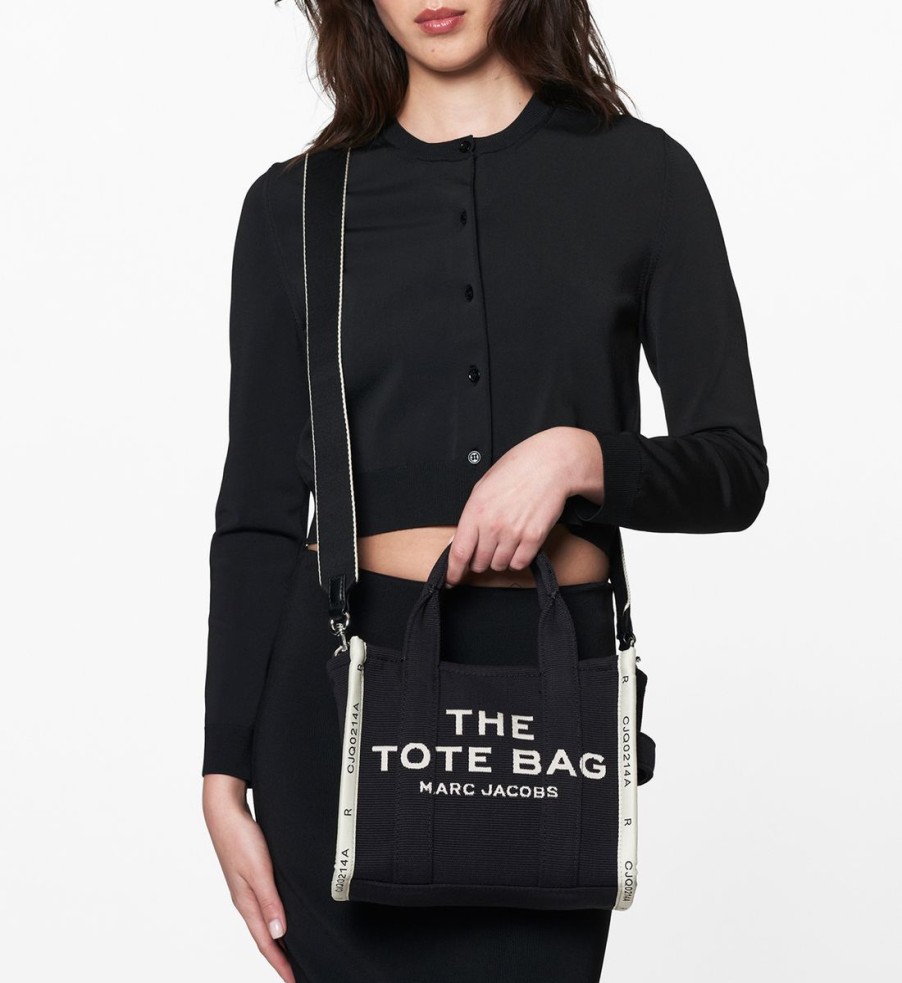 Women Marc Jacobs Bags | Marc Jacobs Women'S The Small Jacquard Tote Bag - Black