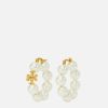 Women Tory Burch Jewellery | Tory Burch Kira Gold-Tone And Faux Pearl Hoop Earrings