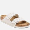 Women Birkenstock Sandals & Slides | Birkenstock Women'S Arizona Slim Fit Suede Double Strap Sandals - Antique White