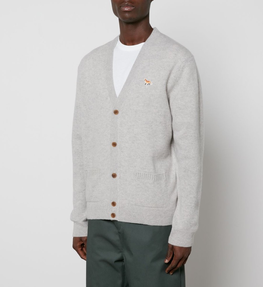 Men Maison Kitsuné Cardigans | Maison Kitsune Baby Fox Patch Wool Cardigan