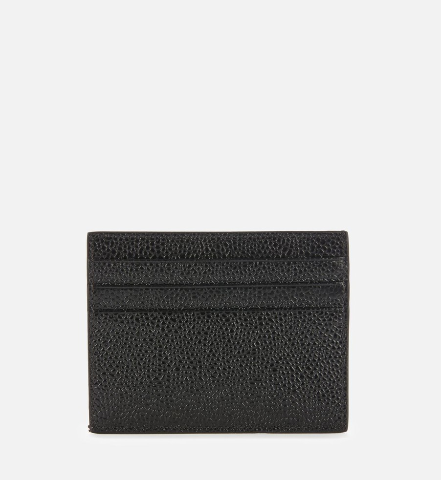 Men Thom Browne Wallets | Thom Browne Unisex Card Holder With Note Compartment - Black