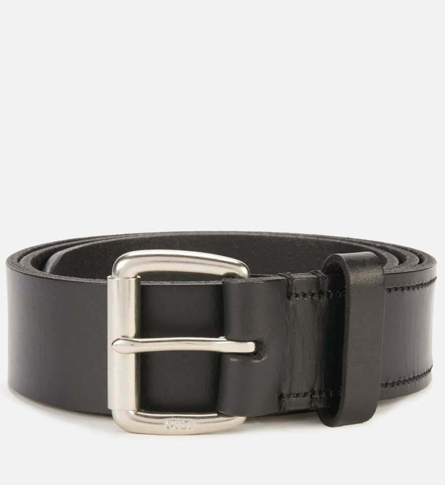 Men Polo Ralph Lauren Belts | Polo Ralph Lauren Men'S Pp Charm Casual Tumbled Leather Belt - Black