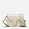 Women Marc Jacobs Bags | Marc Jacobs Women'S The Small Leather Covered J Marc Saddle Bag - Cloud White