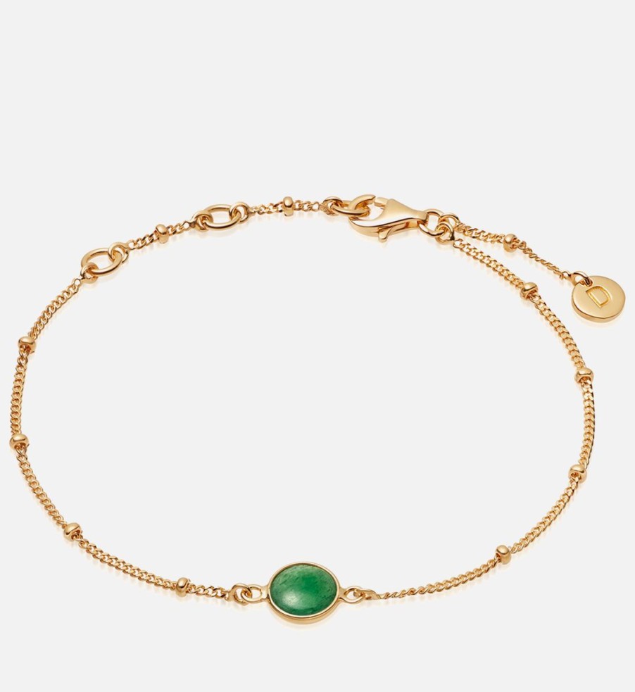 Women Daisy London Jewellery | Daisy London Aventurine 18-Karat Gold-Plated Sterling Silver Bracelet