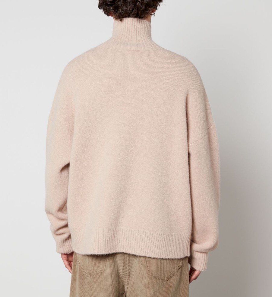 Men Ami Knitwear | Ami De Coeur Logo-Intarsia Alpaca-Blend Roll Neck Jumper