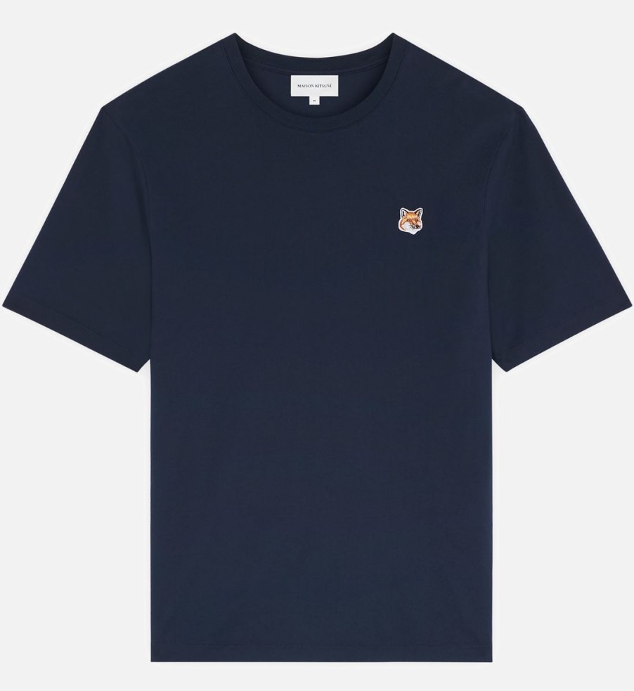 Men Maison Kitsuné T-Shirts | Maison Kitsune Cotton-Jersey Fox Head Patch T-Shirt