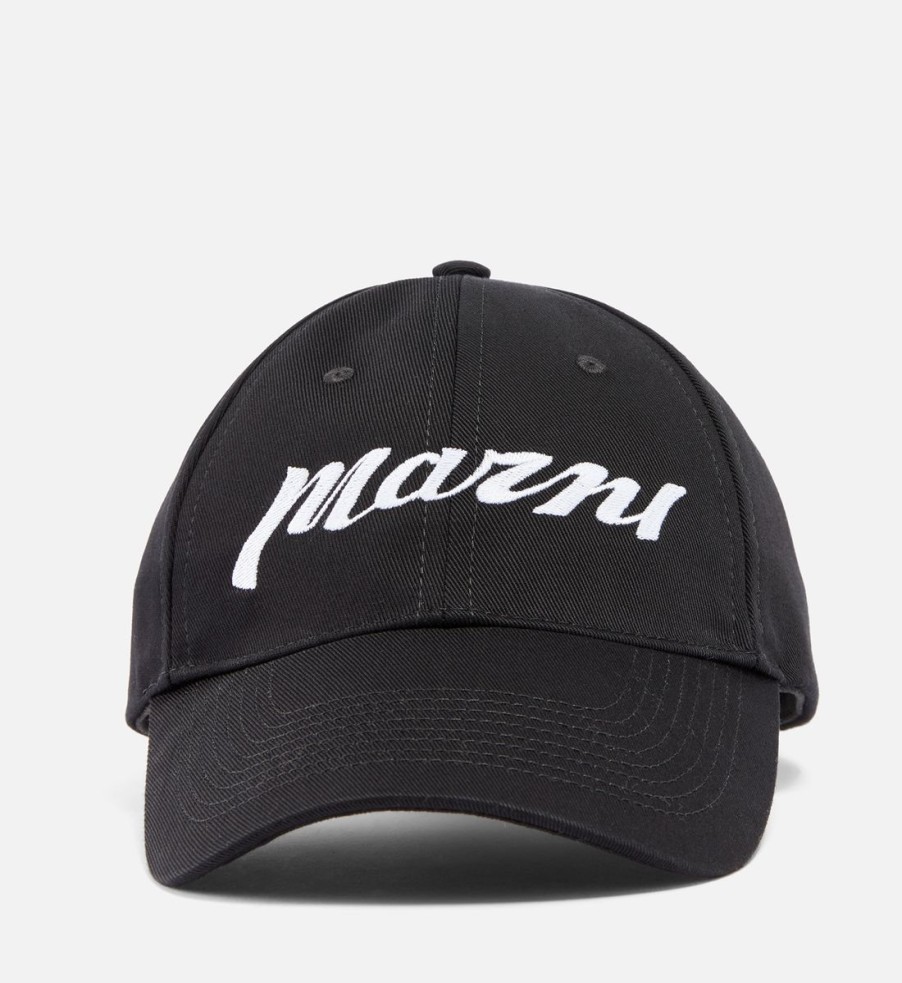 Men Marni Hats | Marni Logo Cotton-Twill Baseball Cap