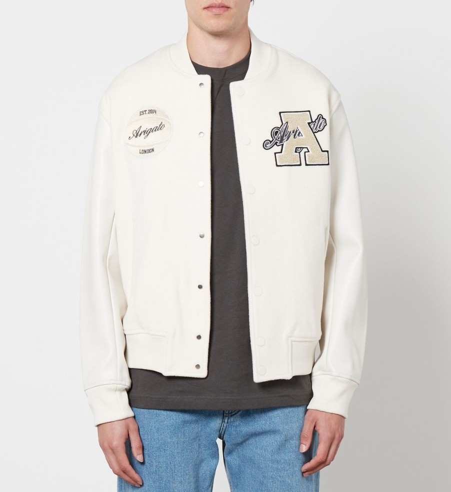 Men Axel Arigato Jackets | Axel Arigato Hudson Varsity Logo-Applique Wool Jacket